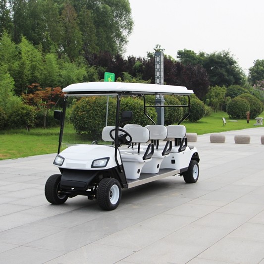 Altı koltuklu elektrikli golf sahası arabası